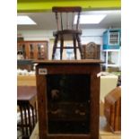 Oak Smokers cabinet and a model of a stick back chair