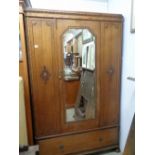 Oak 1930s Wardrobe with applied detail