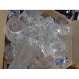 Box of Assorted Crystal and Glassware