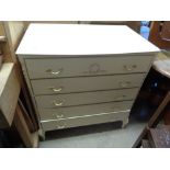 Cream chest of 5 drawers with gilt handles