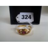 Good quality 18ct Gold Ruby & Diamond set ring 2g total weight