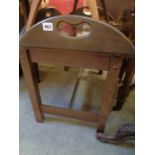 20thC Teak folding table with brass fittings