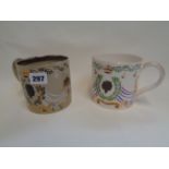 2 Richard Guyatt Commemorative Mugs, 1973 Royal Wedding & 1972 Twenty Fifth Anniversary Mug