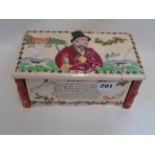 Crown Devon John Peel 1776 - 1854 Musical fall front cigarette box