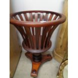 20thC Mahogany basket jardinière on carved support and trefoil base