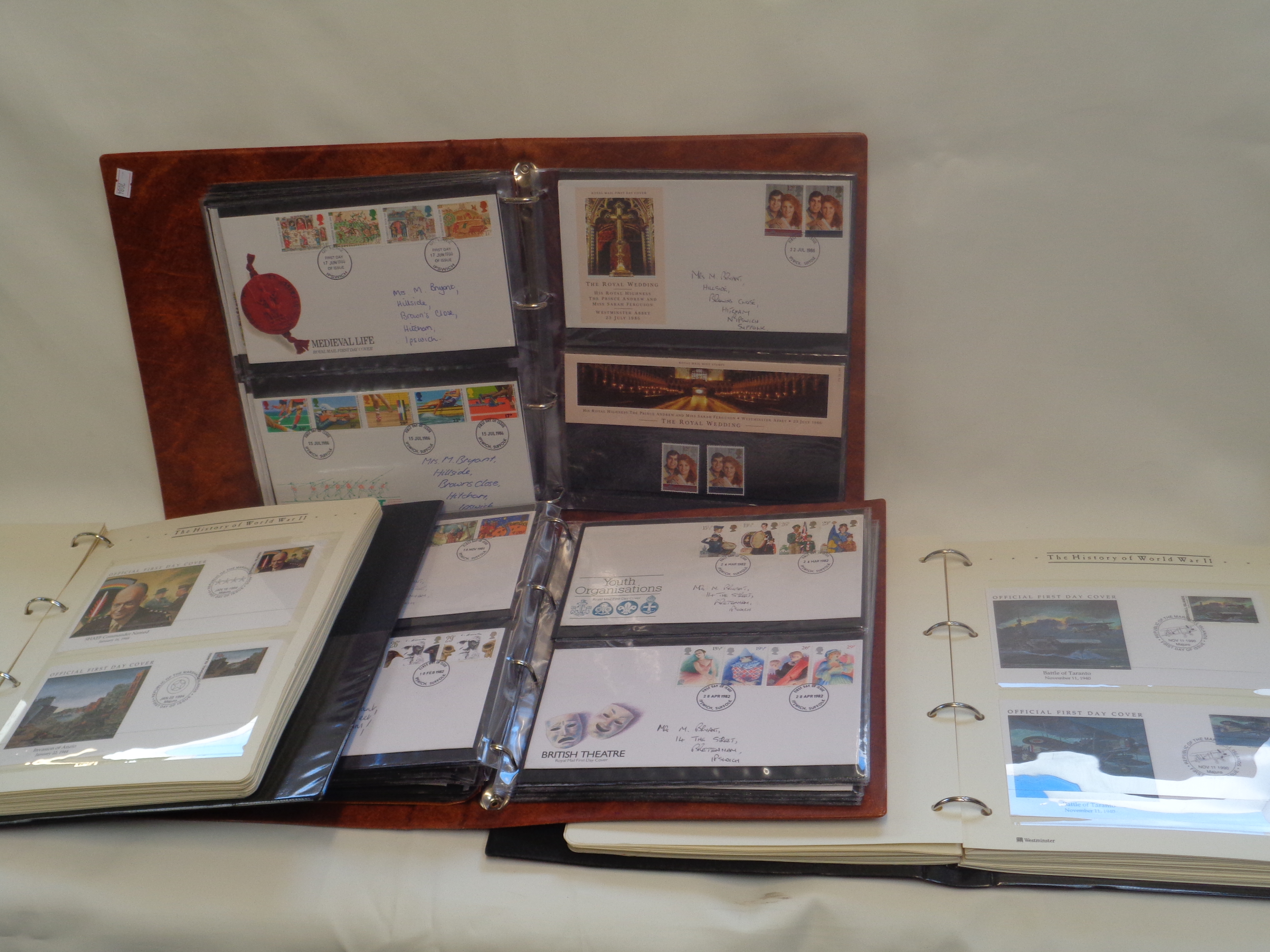 2 Folders of The History of World War II by Westminster and 2 other First Day Cover Albums