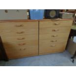 2 Retro chest of 5 drawers with cup handles