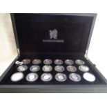 Cased Set The Royal Mint A Celebration of England 2012 Olympic 18 x Silver £5 Coin set