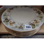 Set of 8 Royal Doulton Larchmont pattern dinners plates TC1019