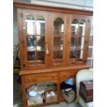 Good quality Modern Pine Glazed dresser with open base