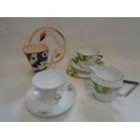 Bell China Art Deco Trio with matching Milk Reg No. 785430 and other Deco wares