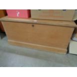 Pine Edwardian Blanket box with fitted interior