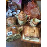 Collection of Keele and other Pottery Cottage ware inc. Teaset, Butter lidded dish etc.