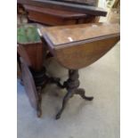 Edwardian Octagonal table with under tier, Victorian Teapoy sewing table and a Walnut topped