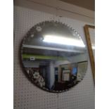 Circular Deco style mirror with floral design