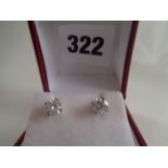 Pr. Of Diamond Solitaire earrings Total 1ct estimated weight SI H/I estimated weight