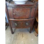 Georgian Mahogany night stand with brass roundel handles