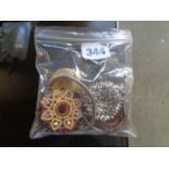 Bag of assorted Costume Jewellery inc. Brooches, Watch, pocket watch etc.