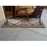 Shaped Edwardian Brass Fender, Oak Folding Easel and a Old travelling case