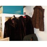 Collection of assorted Fur coats and a Emporium Armani Leather jacket