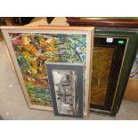 2 Edwardian Framed Forest prints and 2 other pictures