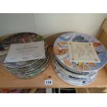 Set of 12 Coal port 'Garden Visitor' plates and a set of 12 Wedgwood 'Woodland Winter' plates