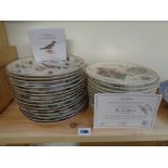 Set of 15 Danbury Mint 'The Birds of Britain' collectors plates and a set of 12 Wedgwood