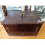 1930s Wooden sewing box with applied decoration