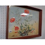 teak framed print of Poppies by Eileen Sopher