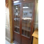 Oak 1920s Leaded glazed display cabinet