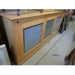 20thC French Oak Sideboard with glass panelled doors