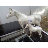 Beswick Dapple grey Horse and Foal