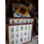 Qty. of Arts Hardback books, assorted Records and a Framed set of Cigarette cards