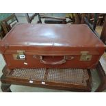 Vintage Leather travelling cases with metal fittings