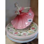 Royal Doulton Elaine figurine HN 3307 and a qty.of Wedgwood Calendar plates