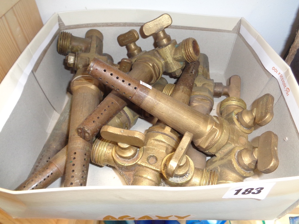 Box of Assorted Brass Beer taps inc. harry Mason of Birmingham