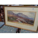 Good quality Framed watercolour 'View of Snowden North Wales' by Paul Jacob Naftel RWS 1817 - 1881