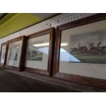 Set of 4 Oak framed Reproduction Horse Racing prints