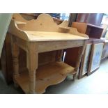 Edwardian Pine Washstand with shaped back and apron undertier