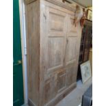 Late 19thC Pitch Pine Panelled School Cabinet