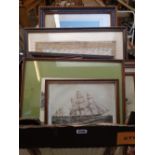 Box of assorted Maritime related pictures and prints