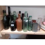 Collection of Vintage Ginger Beer and other bottles
