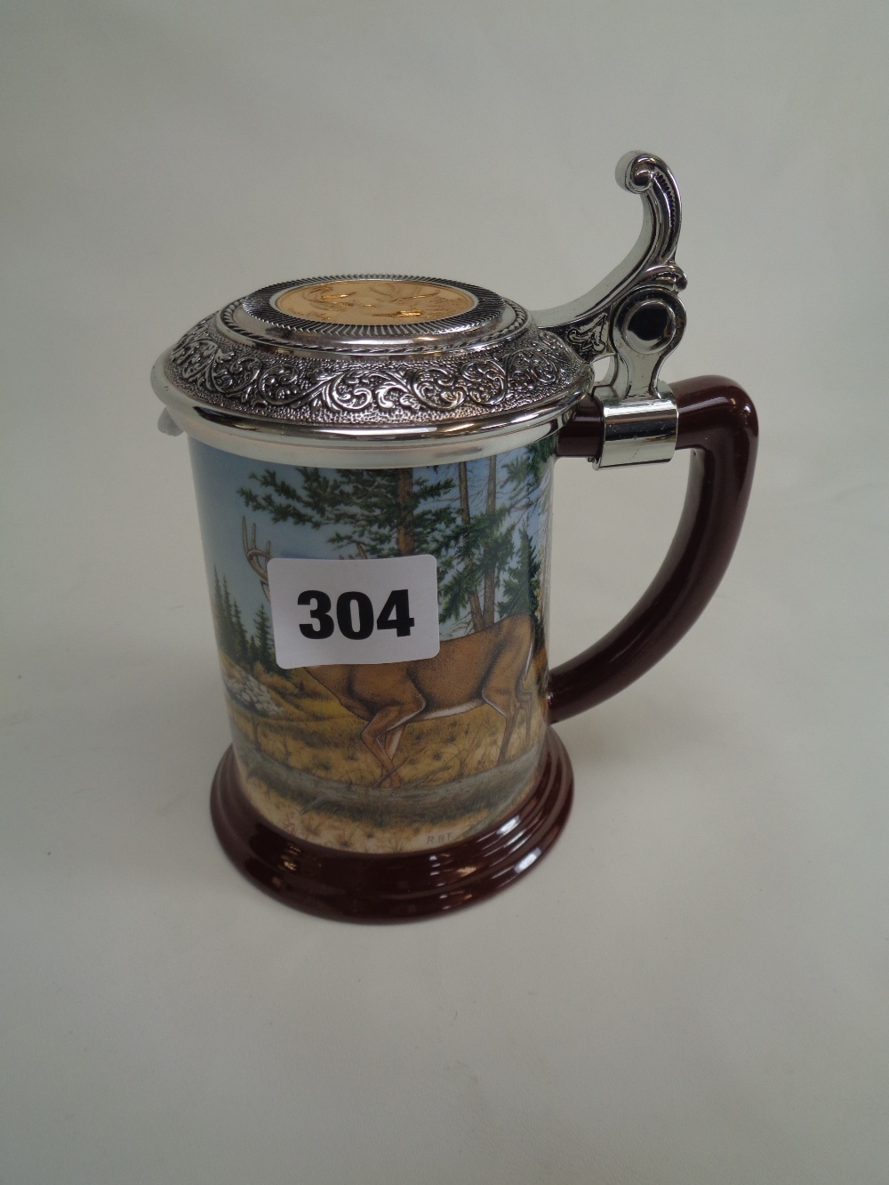 Cased Franklin Mint 'the Official 10 Point Buck Collectors Tankard by Rick Fields