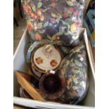 2 Boxes of assorted Pottery and glassware inc. Soda Glass Vase, Transfer printed ware etc.
