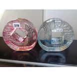 2 Caithness Sarah Peterson Glass Circular glass sculptures