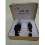Boxed Swiss Line Gents & Ladies wristwatch set