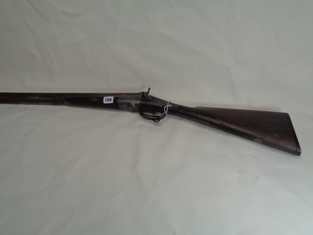 19thC Mash Brothers of 3a Wilmore Street London Pin fire 12 gauge shotgun with Walnut stock