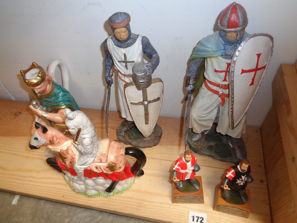 6 Assorted Medieval Knights figures