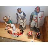 6 Assorted Medieval Knights figures