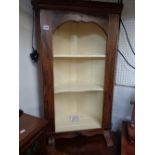 Oak corner cabinet with painted interior